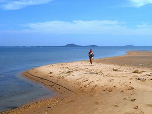 Deserted beach found walking round Rabbit Island