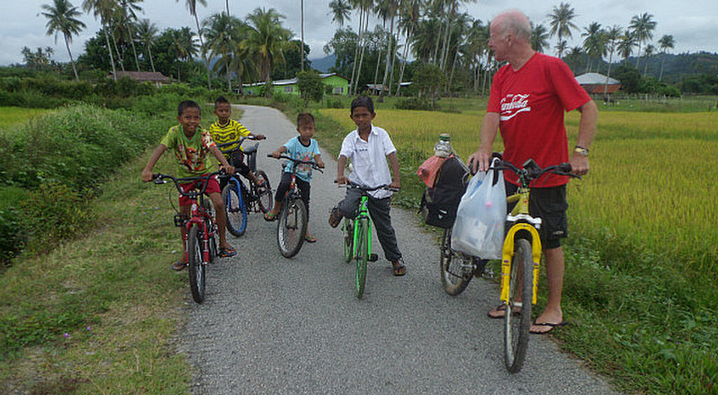 Cycling with local kids
