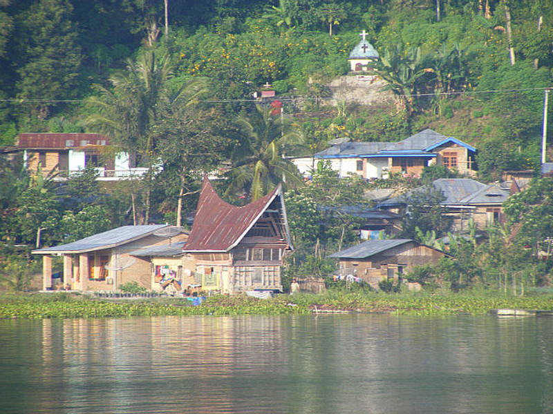 Batak style houses Lake Toba