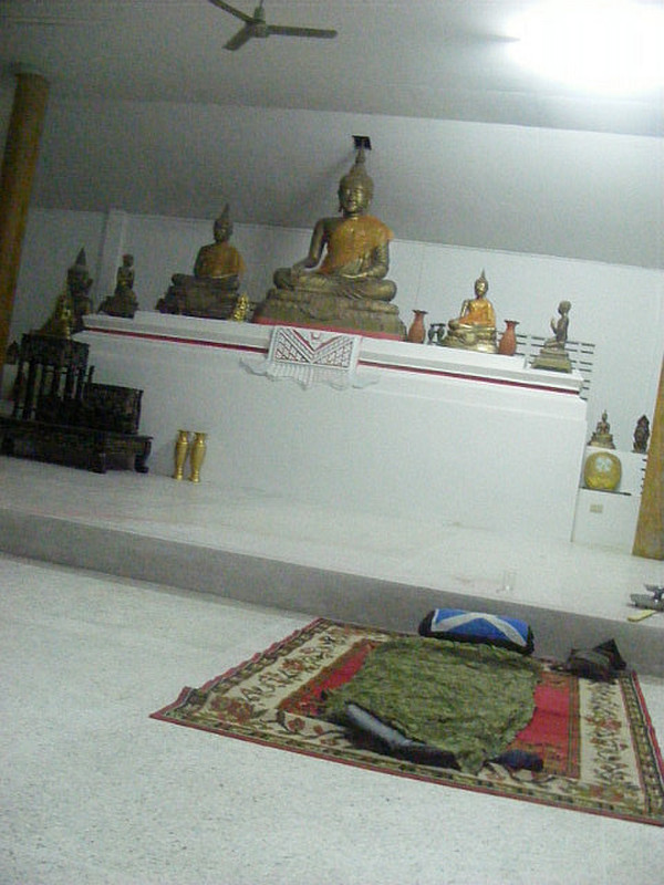 Sleeping next to Buddha