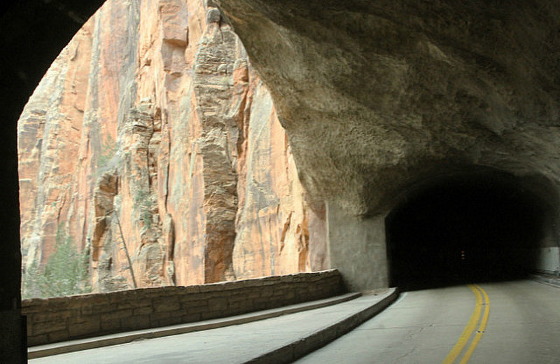 Amazing tunnel window in Zion National Park