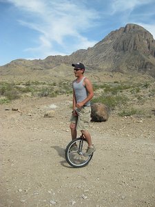 Campbell and his unicycle 