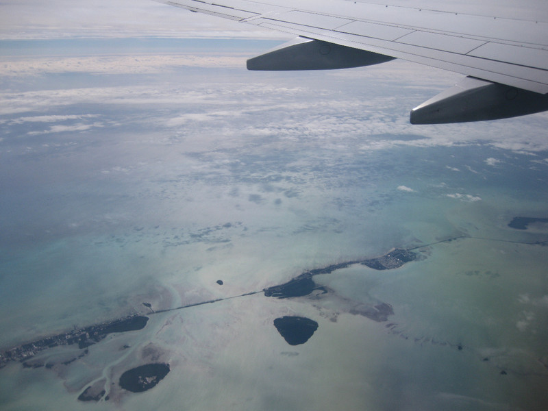 Florida Keys during Flight to Costa Rica