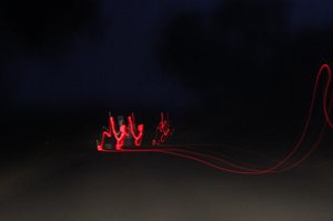 Picture of the tail lights ahead in dark