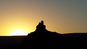 Cossack at sunset in Valley of the Gods