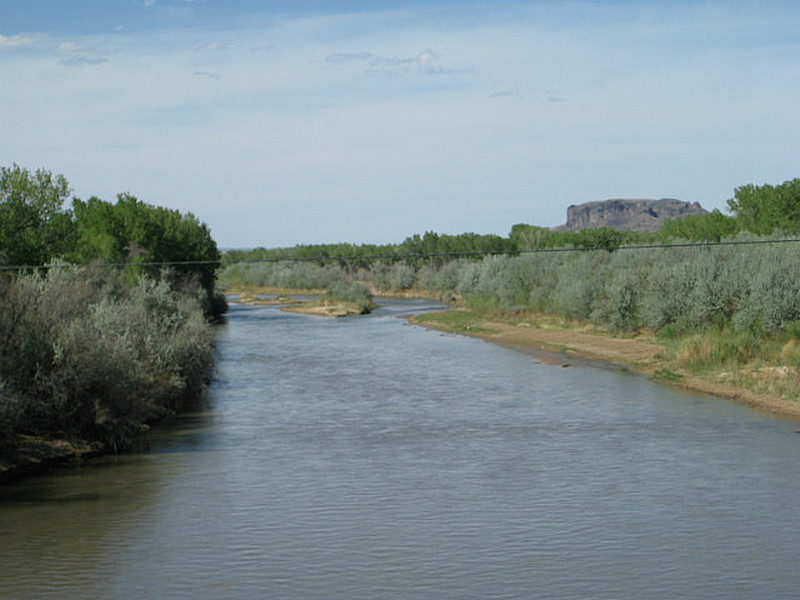 Rio Grande River flows through a Pueblo
