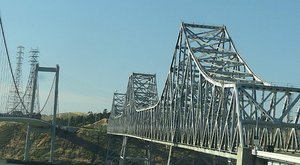 crossing the San Rafael Bridge on way to Vacaville