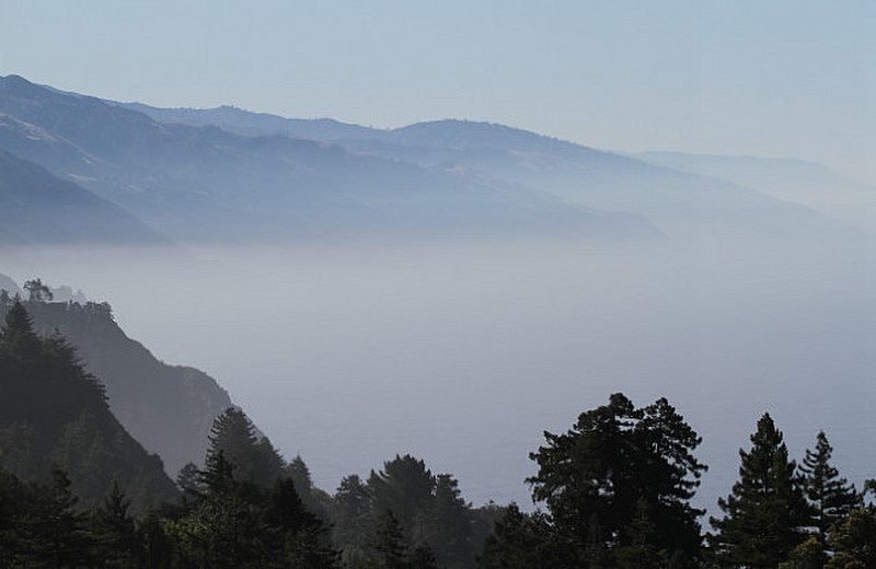 Coast Mountains and Fog  from Nepenthe, Big Sur