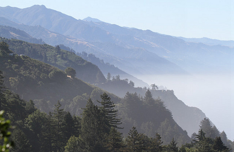 Coast Mountains and Fog  from Nepenthe, Big Sur