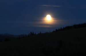 Super Moon Over Yellowstone