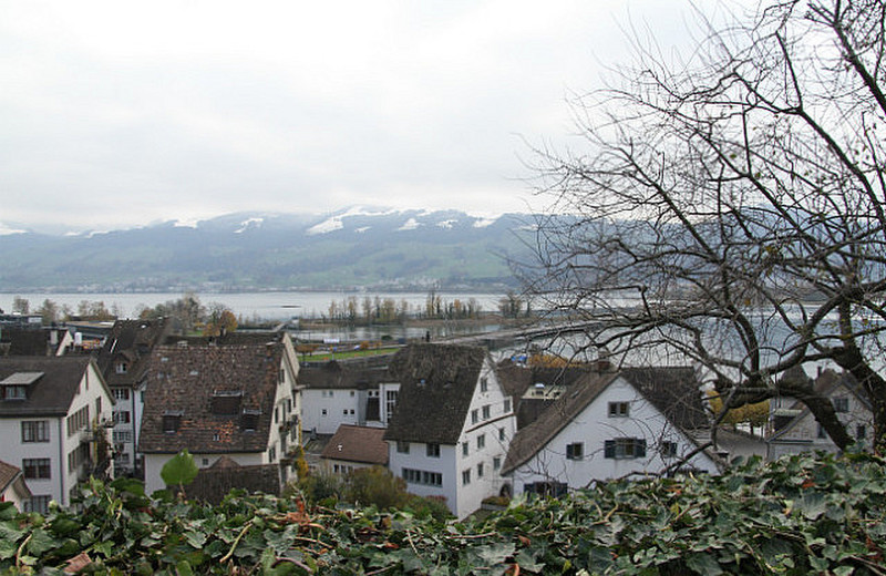 Rapperswil and the Zurichsee and mountains