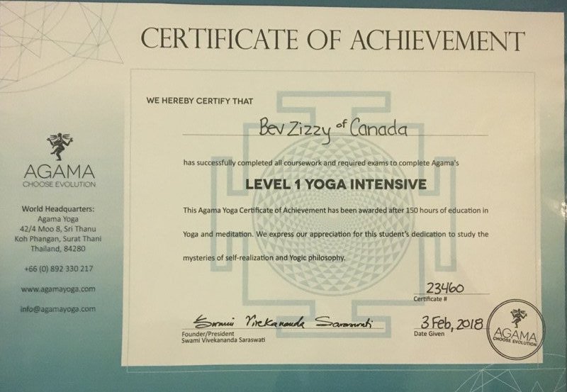 Certificate of Achievement - Bev 