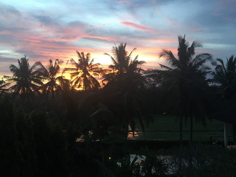 Sunset View from Our Patio in Ubud