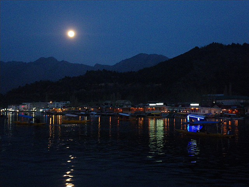 Full Moon Over Dal Lake