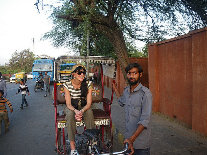 Bev with Rickshaw Driver