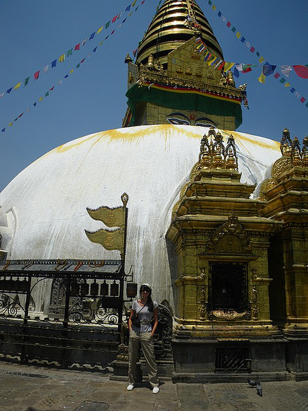 Bev at the Monkey Temple Stupa