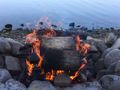 Crackling Lakeside Campfire