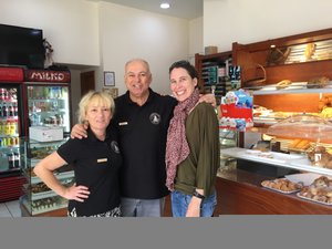 Friendly pastry shop owners