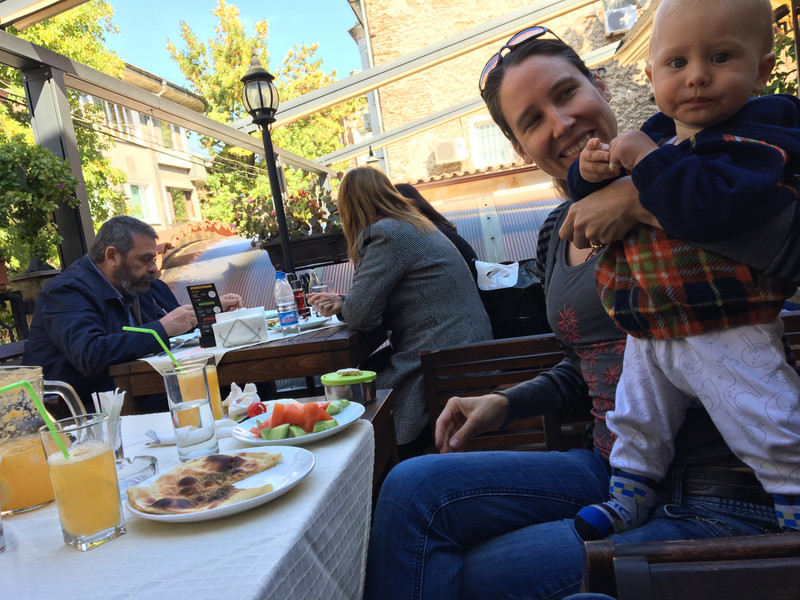 Plovdiv - Enjoying lunch on the terrace