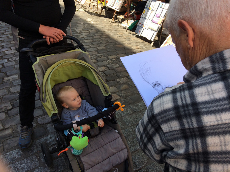 Being sketched at Montmartre 