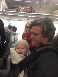 On thé plane with Daddy