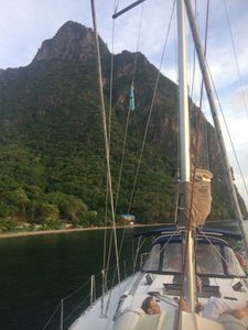 Our anchor in Soufriere Bay