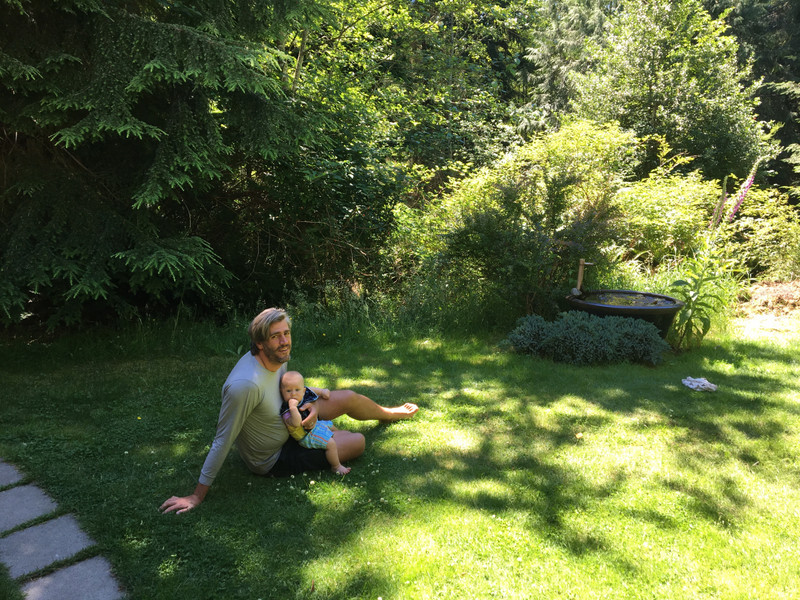 Daddy and I in the zen garden