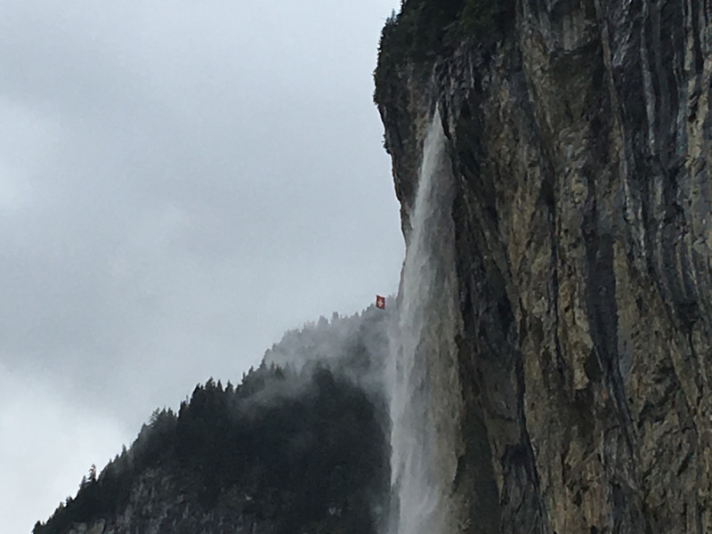 Lauterbrunnen waterfall (1 of 72 permanent waterfalls in the valley).