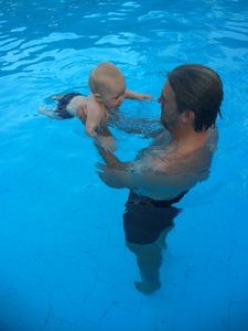 Swimming with daddy