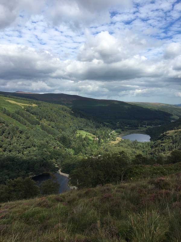 Glendalough from the top of the hilll