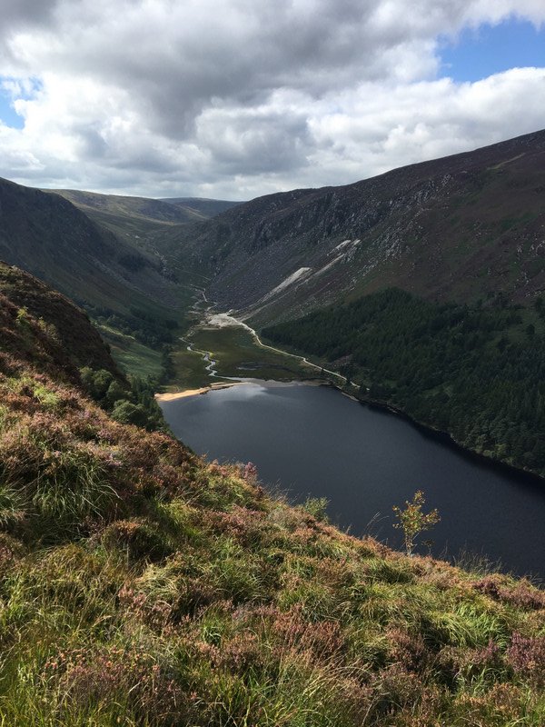 Glendalough from the top of the hilll