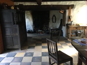 Ulster museum - Folk village.  The damper was cooking on the hearth