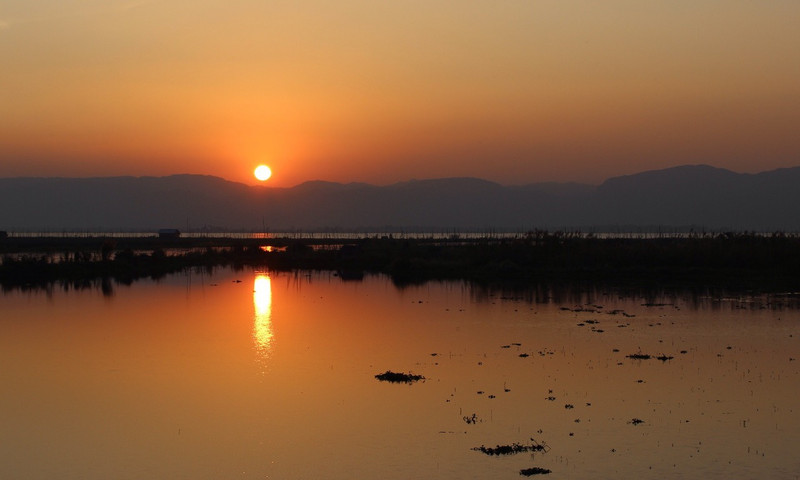 Sunset over Inle Lake
