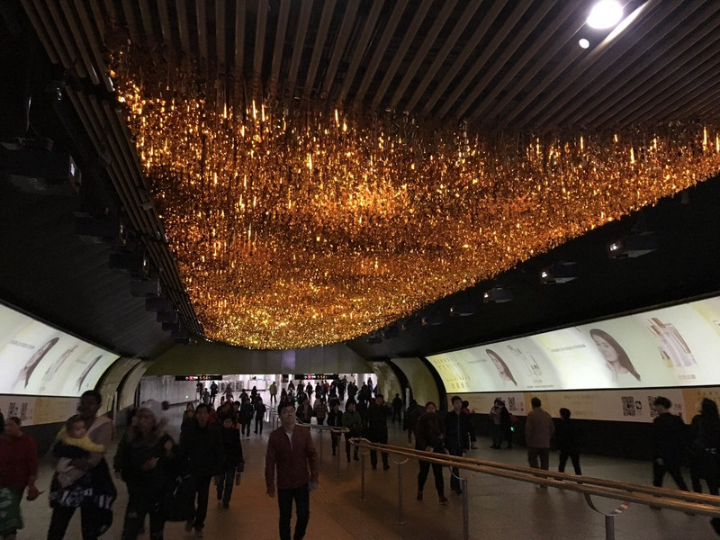 Light display inside the subway- Advertising!!
