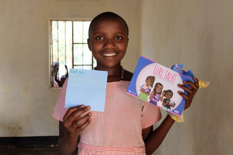 One of 358 girls to receive pads