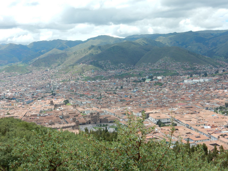 View of Cusco  from top of mountain