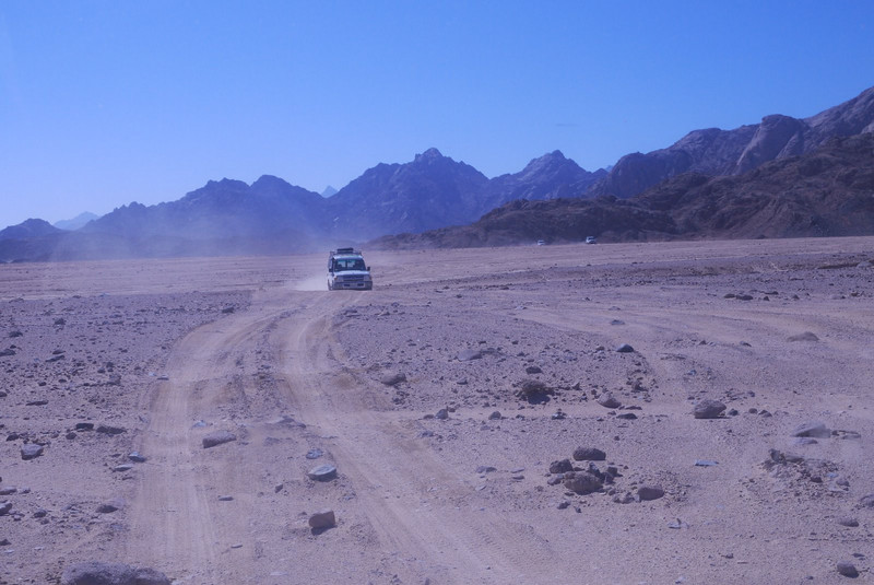 Jeeps across the desert