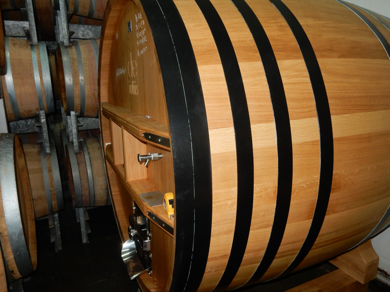 A barrel of Shiraz on the wine tour