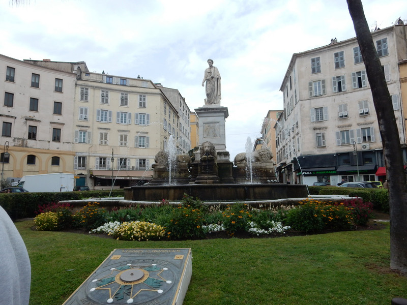 Statue and fountain in main square