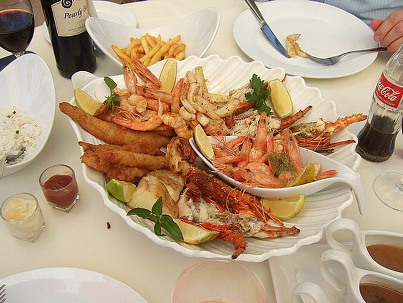 seafood lunch at Ngala Lodge
