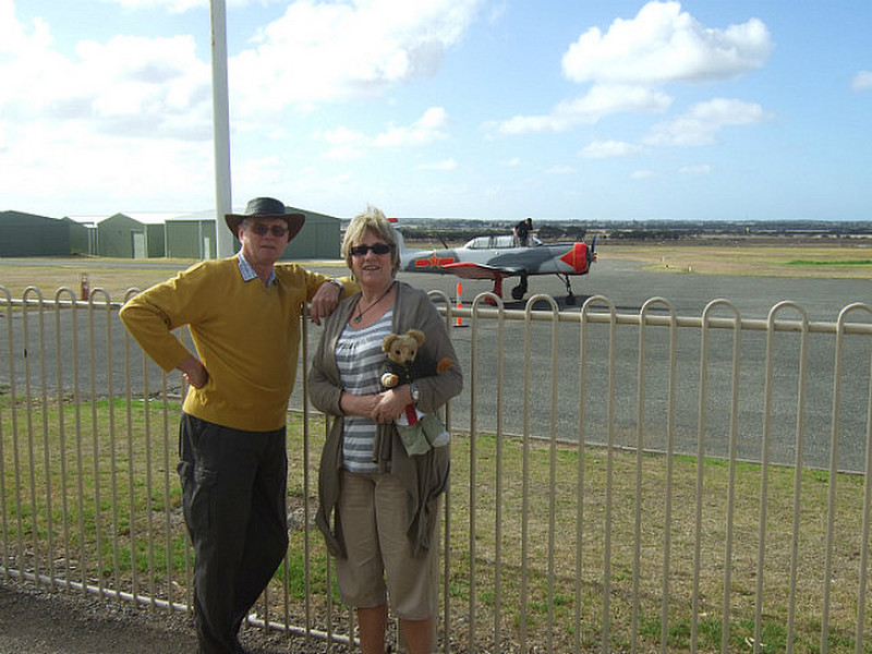 Tiz and Stefan on the airfield