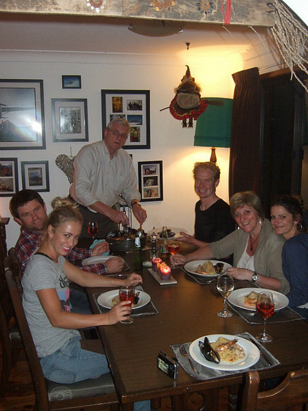 Stefan&#39;s paella  with Greg,Musto,Brita and Tanya
