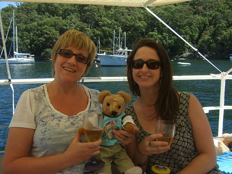 Tiz, Ted and Simone hit the champagne