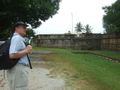stefan surveys the fort wall