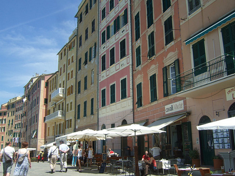Buildings on the front at Camogli