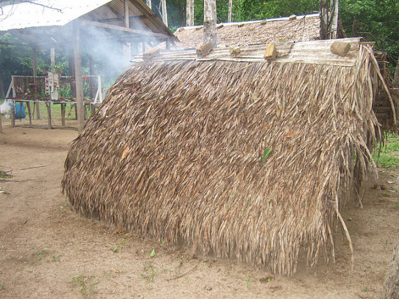 hut where rubber processed