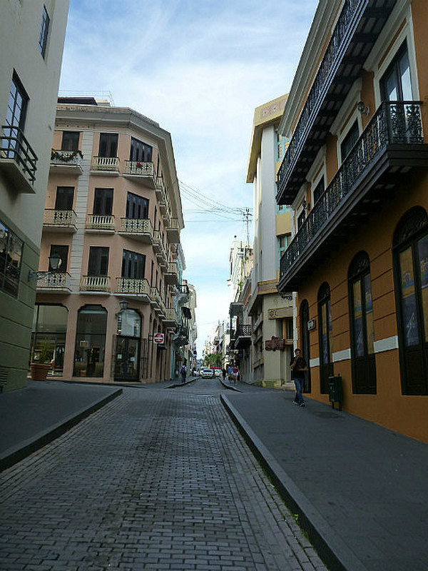 blue cobbled street