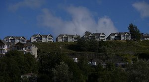 houses on the hill in Cornerbrook