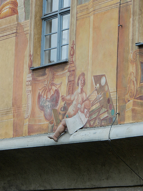 3D detail of painting on town hall