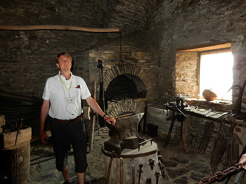 Dieter our guide shows us the forge